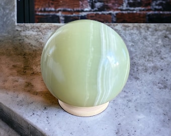 Banded Green Onyx Sphere: Polished Crystal Decor (19cm)