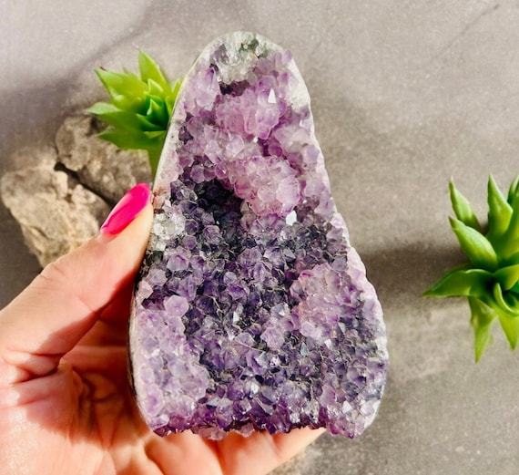 Amethyst Cut Base Cluster | Sparkling Amethyst Crystal | Healing | Calming | Meditation | AA Grade | Beautiful Purple Crystals
