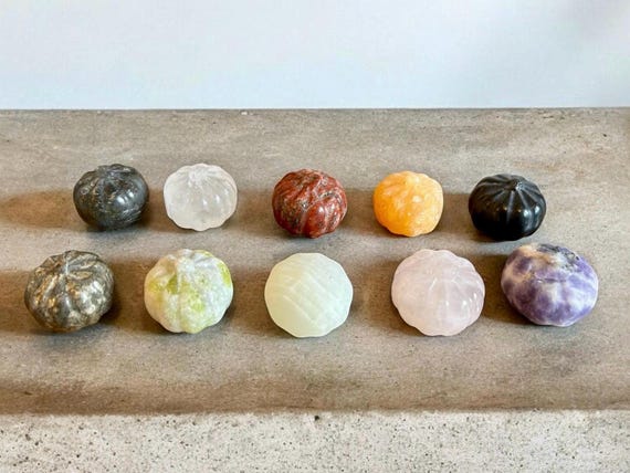 Handcarved Crystal Pumpkins, Crystal Carvings, Crystal Pumpkin, Halloween Spooky Crystal,  Autumn Crystals