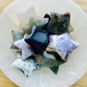 Hand Carved Crystal Stars | Star Carvings | Crystal Carving | Ideal Gift | Pocket Crystal