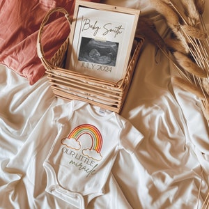 Rainbow Baby Digital Pregnancy Announcement, Gender Neutral Miracle Pregnancy Announcement, Social Media Reveal, Rainbow Baby Announcement