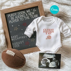49ers Baby Announcement Digital Niners Football Pregnancy Announcement Little 49ers Fan for Social Media Pregnancy Reveal Digital Editable