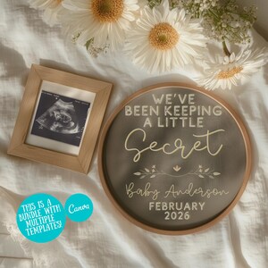 Surprise Baby Announcement Digital Boho Pregnancy Reveal for Social Media Gender Neutral Minimalist Floral Pregnancy Announcement Editable