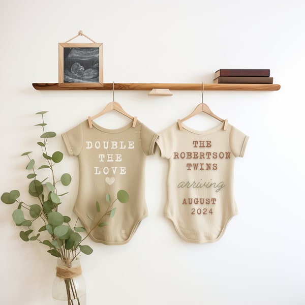 Twin Pregnancy Announcement Digital, Gender Neutral, Social Media Pregnancy, Twins Announcement Idea, Simple Minimalist Pregnancy Announce