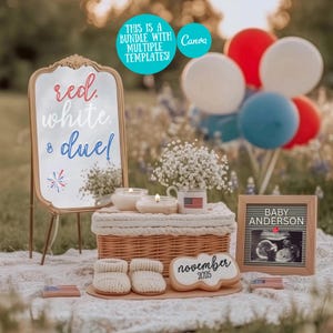 July 4th Pregnancy Announcement Digital Fourth of July Pregnancy Announcement Download for Social Media July Baby Announcement Red White Due