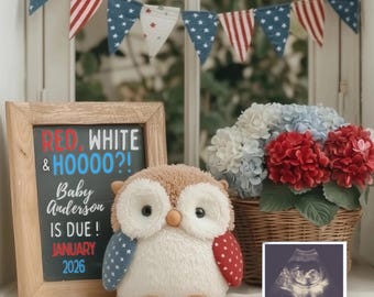 4th of July Pregnancy Announcement: Red, White & Due (Digital Template)