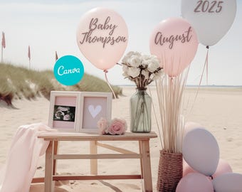Digital Pregnancy Announcement Girl, Gender Reveal, Its A Girl, Baby Social Media Reveal, Instagram Pregnancy Announcement Idea, Summer Baby