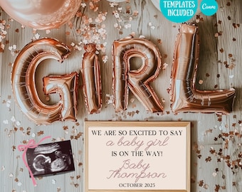Baby Girl Announcement Pregnancy Announcement Girl Gender Announcement Girl Party Scene Its A Girl Reveal Announcement Social Media Sister