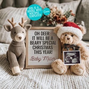 Weihnachten Schwangerschaft Ankündigung 2025 Dezember Baby Ankündigung Digital Dezember Fälligkeitsdatum Baby offenbaren Ankündigung Bearbeitbar Geschlechtsneutral