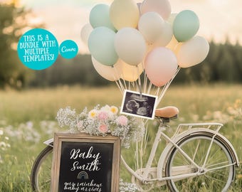 Rainbow Baby Announcement Digital Miracle Pregnancy Announcement Rainbow Baby Gender Neutral Pregnancy Social Media Template Rainbow Baby