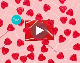 Valentine's Day Baby Announcement Video: Heart Lollipop Reveal (Editable Template)