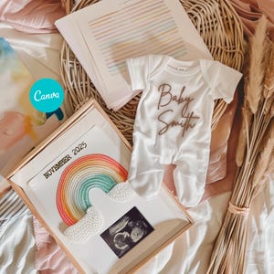Rainbow Baby Digital Pregnancy Announcement Gender Neutral Miracle Pregnancy Announcement Social Media Reveal Rainbow Baby Announcement