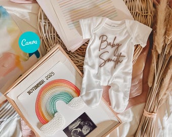 Rainbow Baby Digital Pregnancy Announcement Gender Neutral Miracle Pregnancy Announcement Social Media Reveal Rainbow Baby Announcement