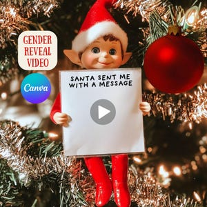 Gender Reveal Video Christmas Pregnancy Announcement Video It&#39;s A Girl It&#39;s A Boy Christmas Gender Reveal Announcement Elf Gender Reveal