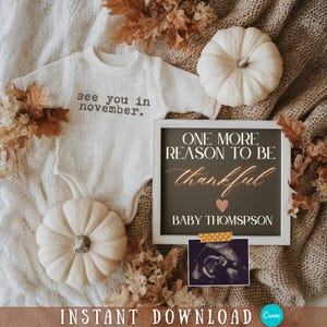 November Baby Announcement Digital Fall Baby Announcement 2nd Pregnancy 3rd 4th Baby Announcement November Reveal Simple Editable Template