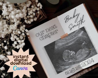 Pregnancy Announcement Digital, Gender Neutral Minimalist Pregnancy Announcement, Social Media Pregnancy Announcement, Simple Baby Reveal