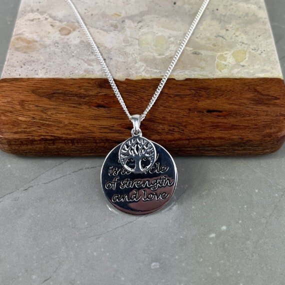 Ciondolo A Catena In Argento 925 Albero Della Vita Con Incisione, Catena Con Nome Di Famiglia Personalizzata - Italia