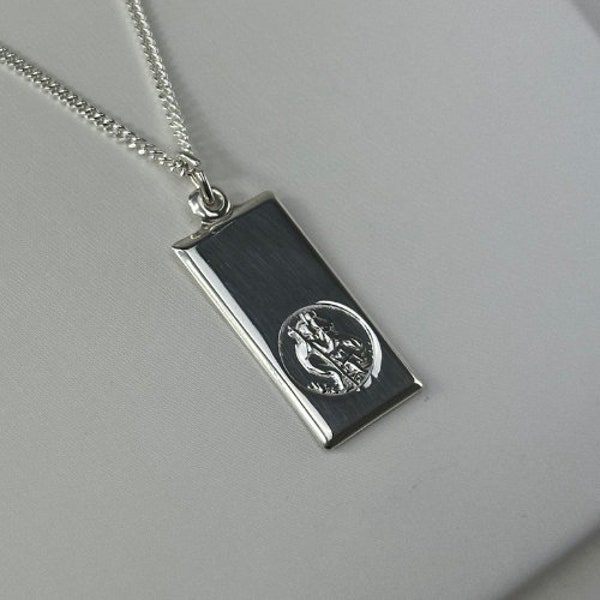 Sterling Silver St Christopher Ingot With Optional Engraving and Chain