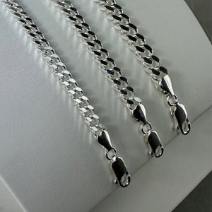 925 Sterling Silver Curb Chain Necklace for Men & Women