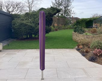 Rotary line cover made from heavy duty outdoor weatherproof fabric in a deep purple shade
