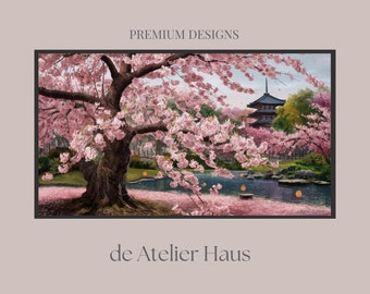 Kirschblüte Japanisches Ölgemälde für Samsung Frame TV (Digitaler Download)