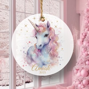 Personalized Ornament,Christmas Gifts,Digital Download,Unicorn Ornament, Sublimation Design,PNG Round,Christmas Ornament,Ornament Template