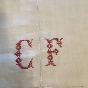 Antique French Linen top sheet