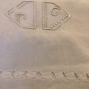Antique French Linen top sheet