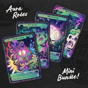 Jetons de rôle Aura ! Mini lot/Jetons MTG : illustrations de cartes uniques par Lazy Wyrm