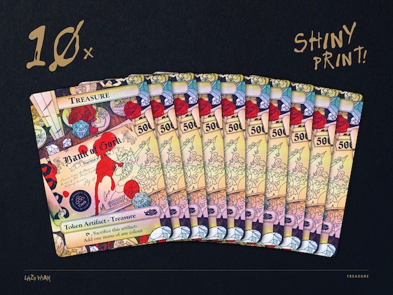 3x Treasure MTG Tokens | Custom Magic the Gathering Card by Lazy