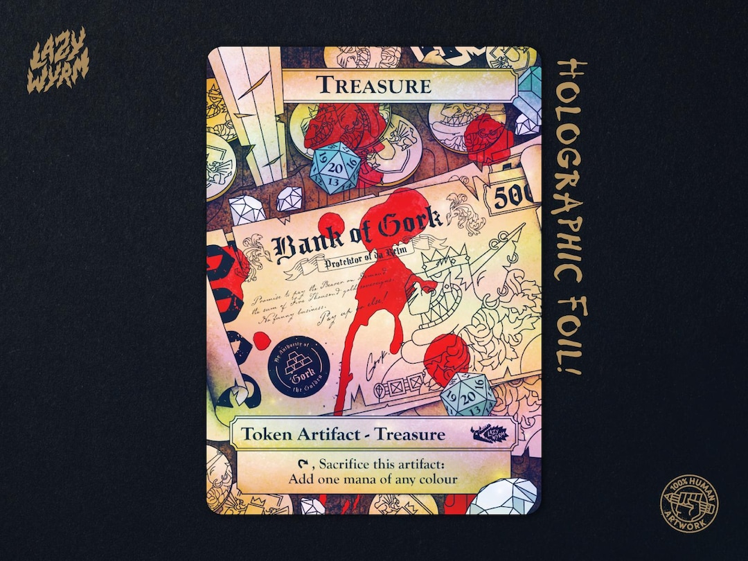 3x Treasure MTG Tokens | Custom Magic the Gathering Card by Lazy
