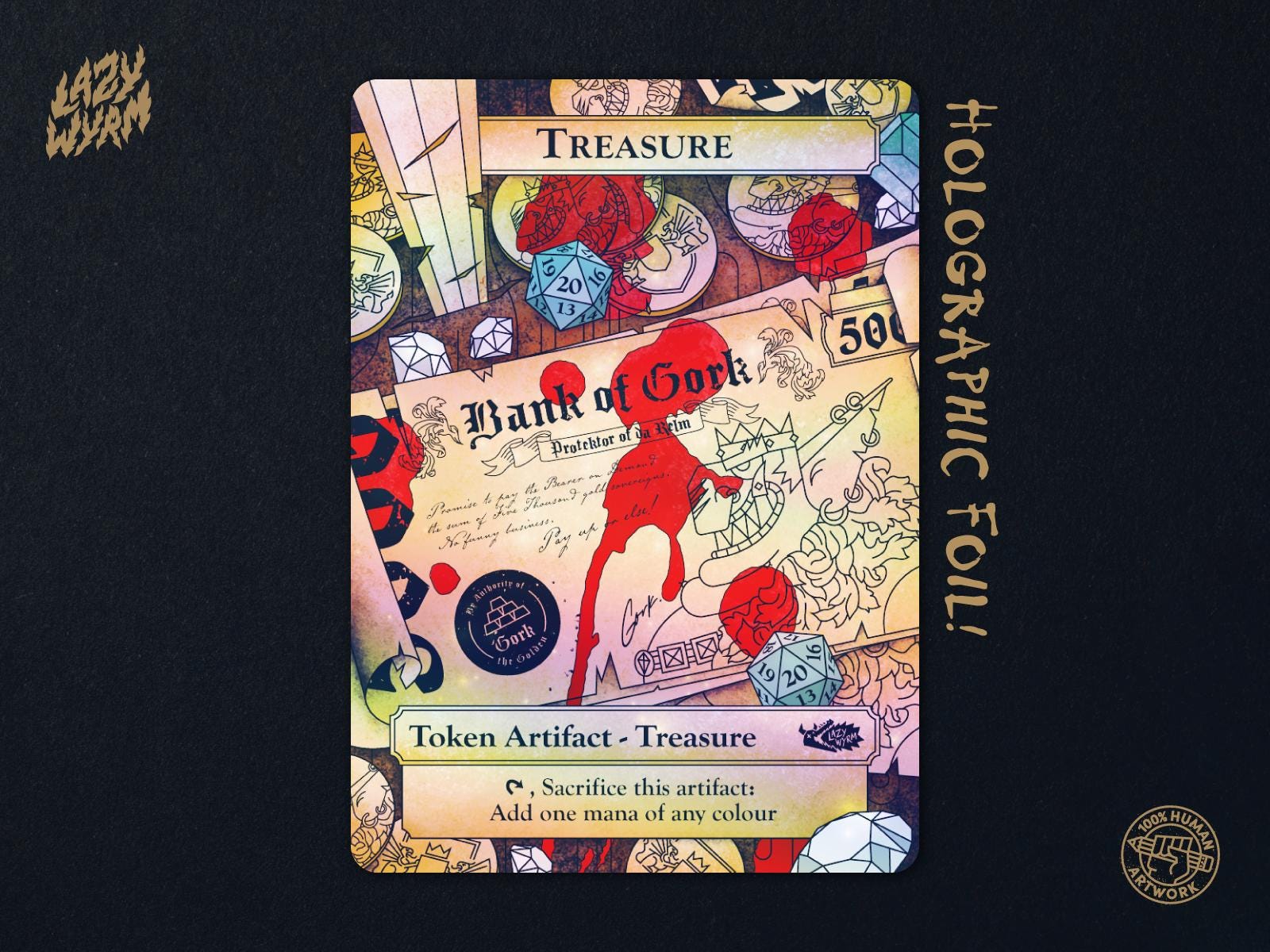 3x Treasure MTG Tokens | Custom Magic the Gathering Card by Lazy