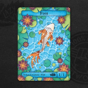 Segnalino MTG Pesce: Illustrazione carta unica di Lazy Wyrm