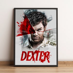 Dexter Poster, Michael C. Hall Wall Art, Jennifer Carpenter Tv Series Print, Best Gift for Tv Series Fans, Rolled Canvas