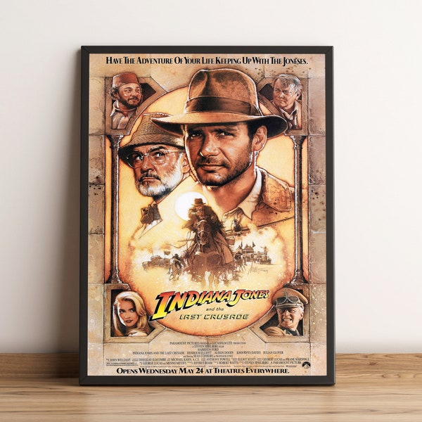 Indiana Jones Poster, Harrison Ford Wall Art, Javier Bardem Movie Print, Best Gift for Movie Fans, Rolled Canvas