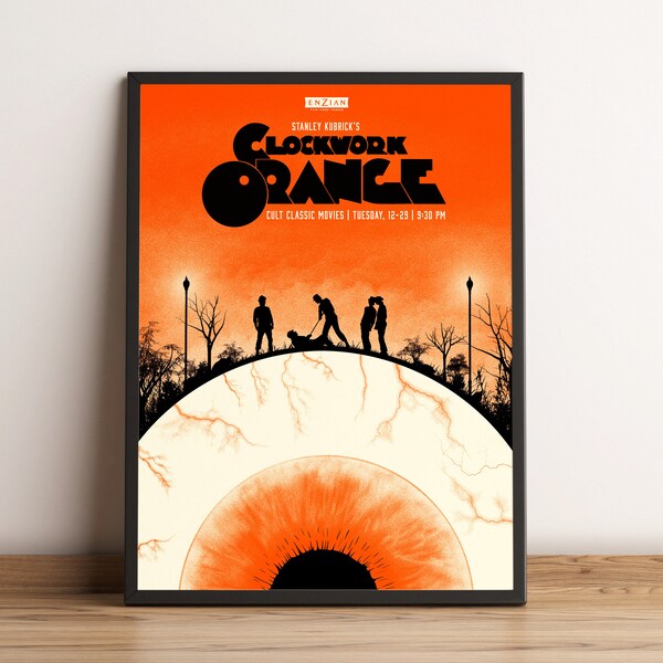 A Clockwork Orange Poster, Malcolm McDowell Wall Art, Stanley Kubrick Movie Print, Best Gift for Movie Fans, Rolled Canvas