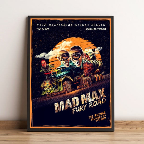 Mad Max Fury Road Poster, Tom Hardy Wall Art, Science Fiction Film Print, Beste Cadeau voor filmfans, Opgerold canvas