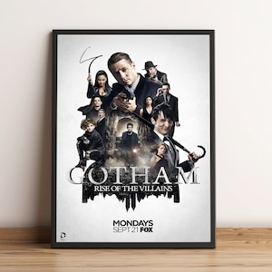 Gotham Poster, David Mazouz Wall Art, Benjamin McKenzie Tv Series Print, Best Gift for Tv Series Fans, Rolled Canvas