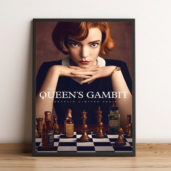 The Queen's Gambit Poster, Anya Taylor Joy Wall Art, Chess Tv Series Print, Best Gift for Movie Fans, Rolled Canvas