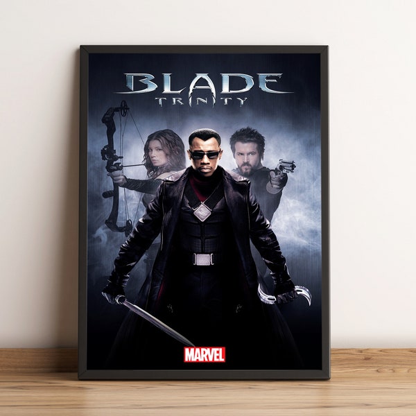 Affiche Blade, Wesley Snipes Wall Art, Kris Kristofferson Movie Print, Meilleur cadeau pour les fans de cinéma, Toile roulée