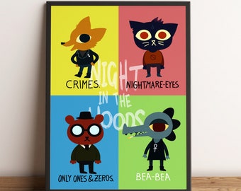 Night in the Woods Poster, Mae Borowski Wall Art, Game Print, Best Gift for Gamers, Rolled Canvas