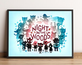 Night in the Woods Poster, Mae Borowski Wall Art, Game Print, Best Gift for Gamers, Rolled Canvas