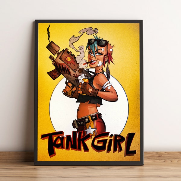 Poster Tank Girl, oeuvre d'art murale de film rétro, impression de Lori Petty Movie, meilleur cadeau pour les cinéphiles, toile roulée