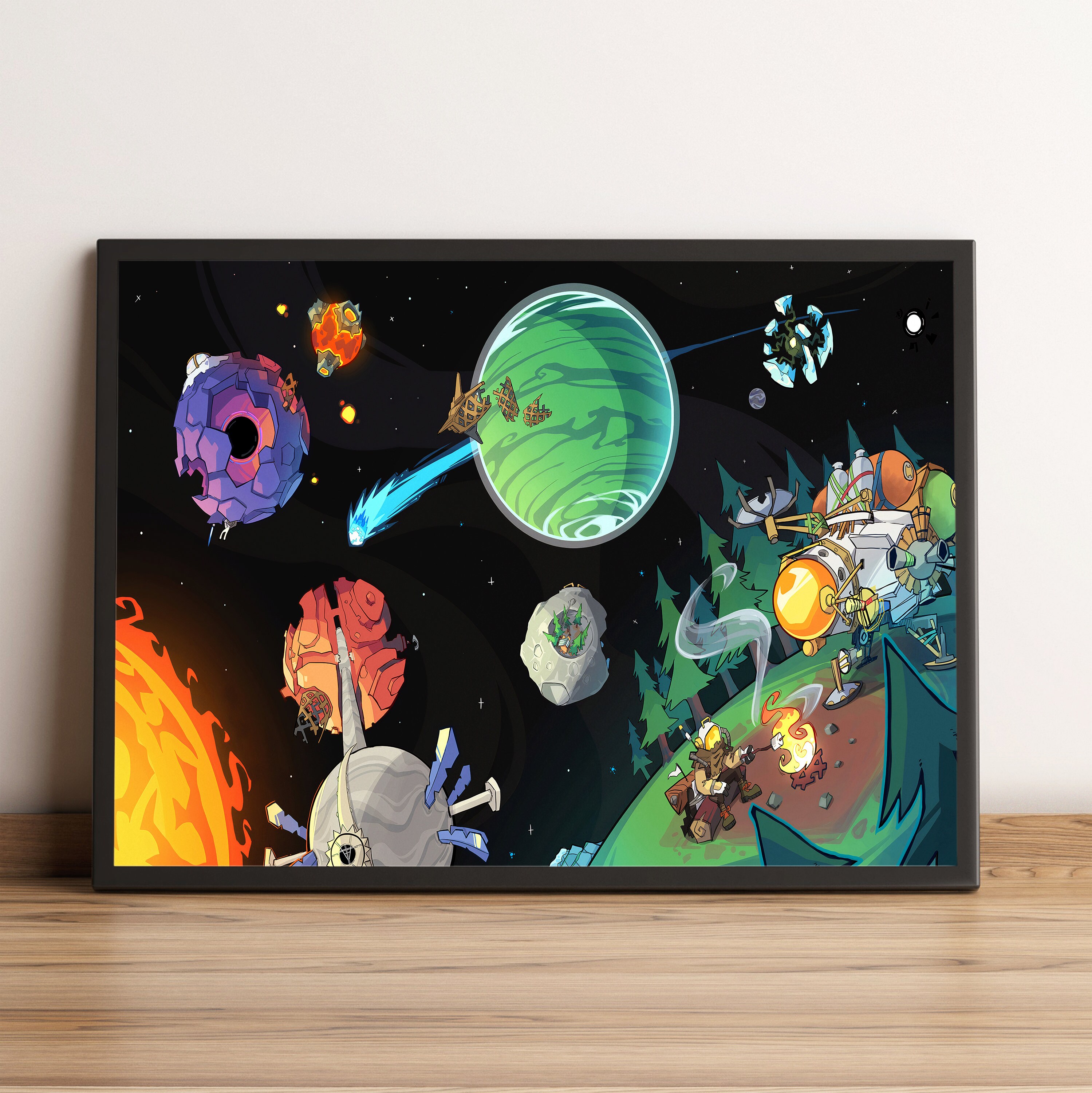 Outer Wilds Game Poster Planets Video Game Print Canvas Painting