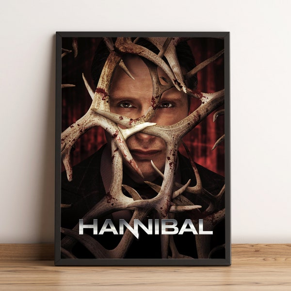 Hannibal Poster, Mads Mikkelsen Wall Art,  Hugh Dancy Tv Series Print, Best Gift for Tv Series Fans, Rolled Canvas