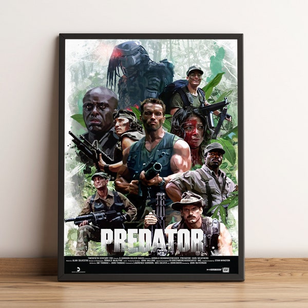 Raubtier Poster, Arnold Schwarzenegg Wandkunst, Carl Weathers Film Druck, das beste Geschenk für Filmfans, gerollte Leinwand