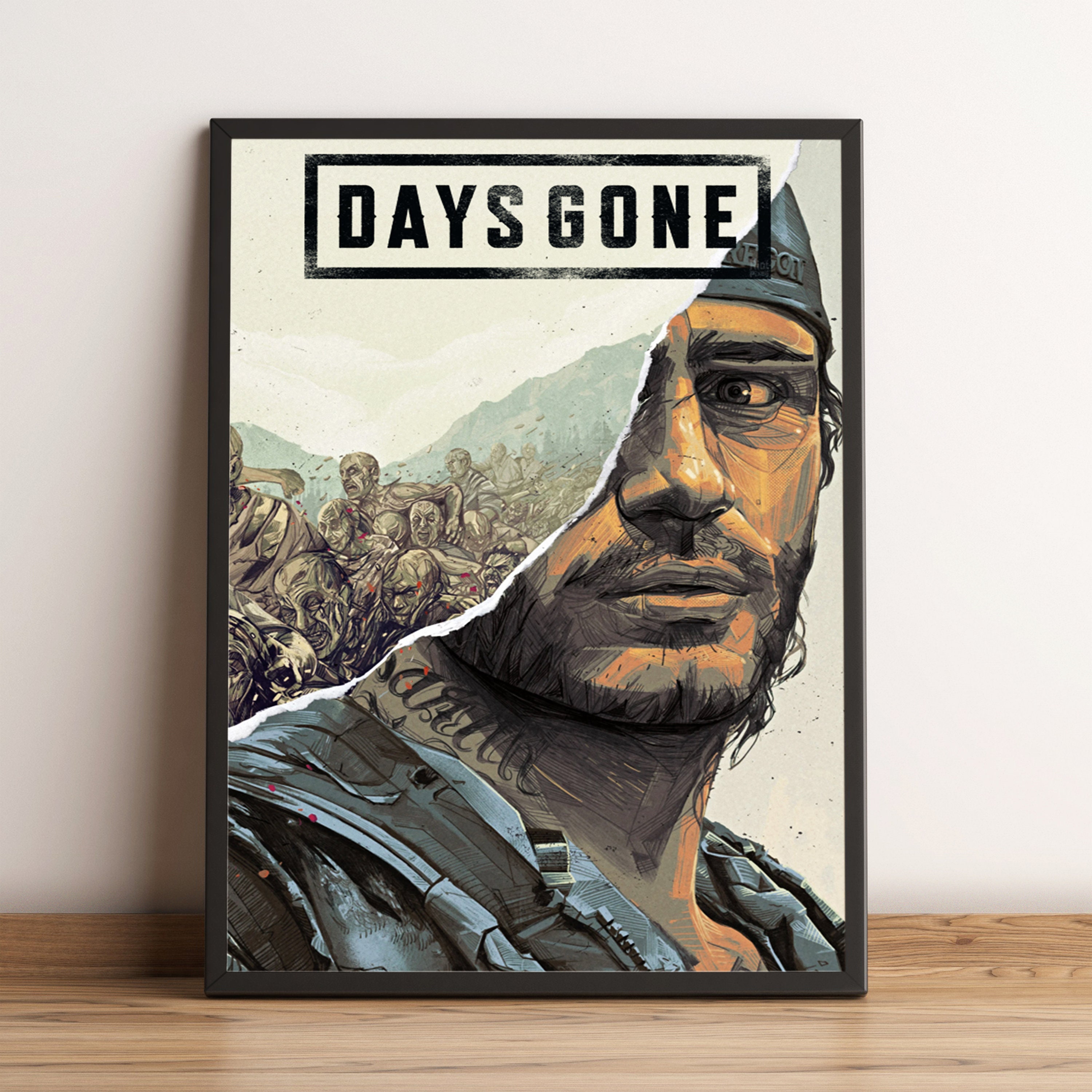 Days Gone Video Game Rare Promo Mini Poster Framed PS4