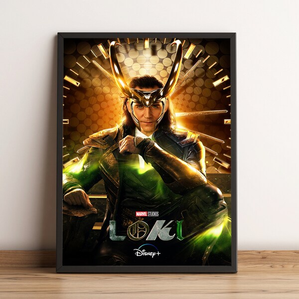 Loki Poster, Tom Hiddleston Wall Art, Movie Print, Best Gift for Movie Fans, Rolled Canvas