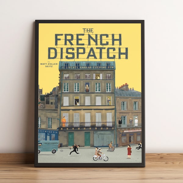 The French Dispatch Poster, Timothée Chalamet Wandkunst, Bill Murray Filmdruck, Bestes Geschenk für Filmfans, gerollte Leinwand