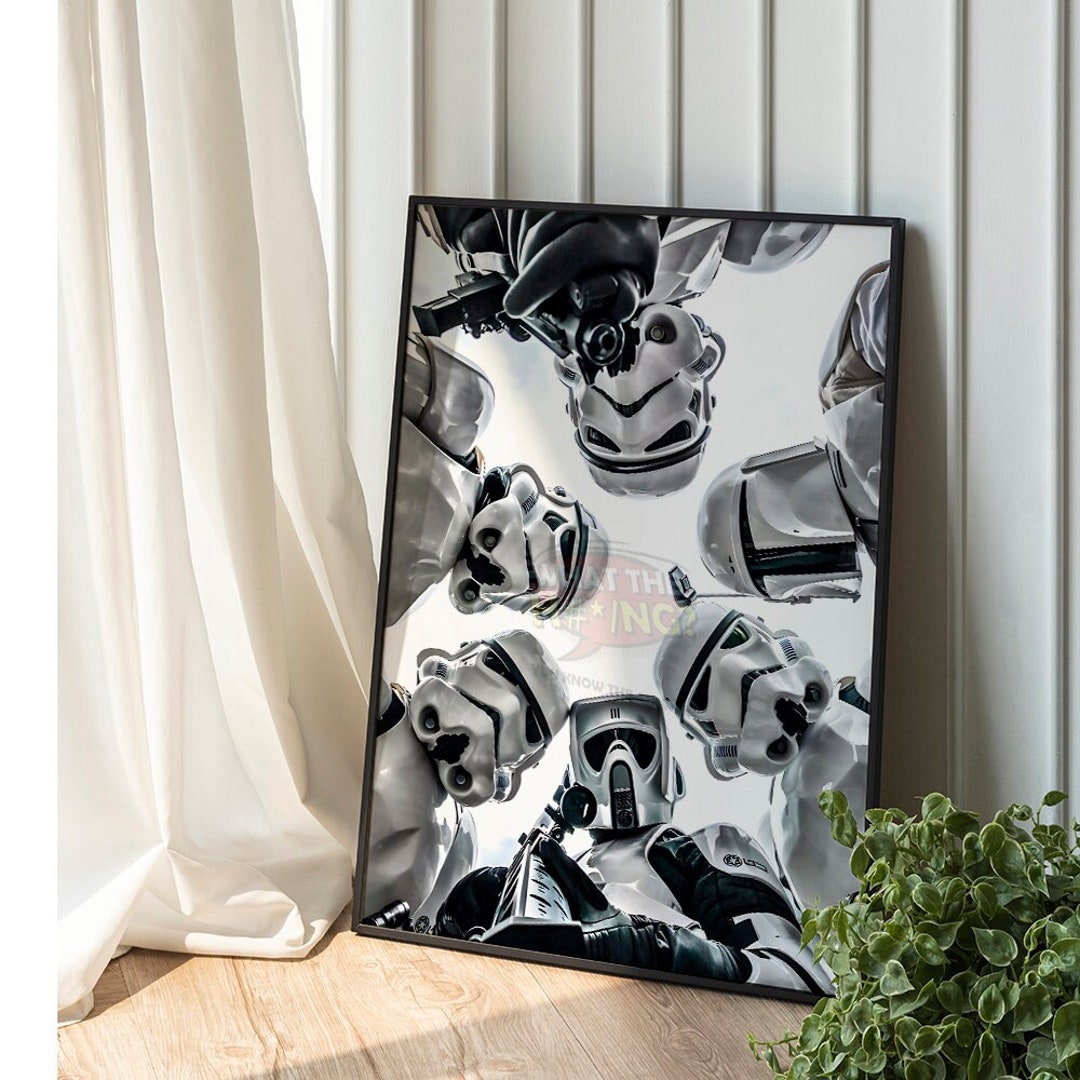 Funny Bathroom Wall Art, Stormtroopers Looking Print, Star Wars Poster